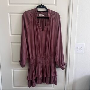Mustard Seed Dusty Rose Mini Dress Long Sleeve